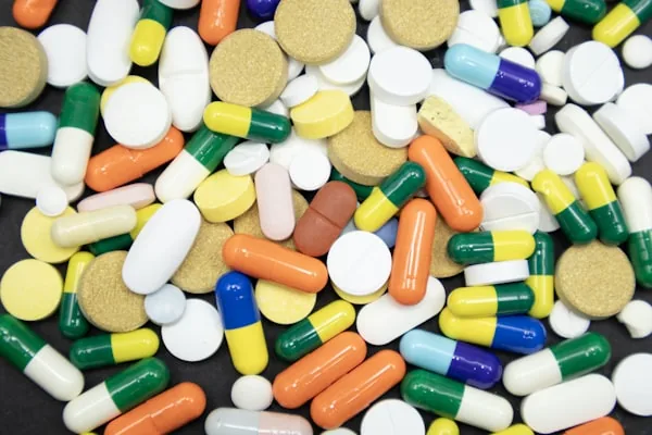 Colorful pills and capsules assortment