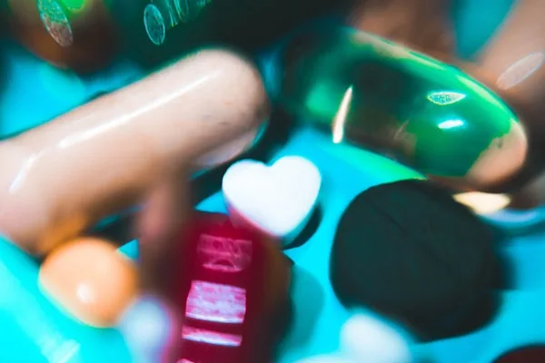 Close-up of medication bottles