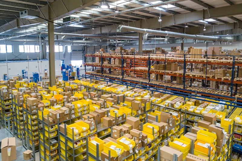 Warehouse worker organizing inventory